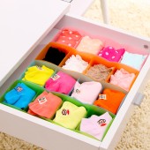 糖果色多功能四格内裤袜子分类整理盒多用收纳盒分类盒杂物置物盒