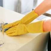 洗碗手套加厚洗衣服手套家用厨房防水防油家务手套耐用型手套塑胶 M号黄色 加厚牛筋