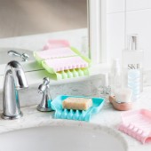 肥皂盒吸盘壁挂式香皂盒沥水创意卫生间肥皂架免打孔香皂架置物架（单个装）JY051