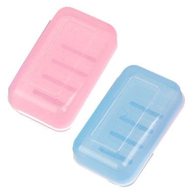 糖果色长方形双层沥水肥皂盒（随机发色）HF-618