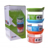 可叠加厨房食品储物罐零食收纳罐透明密封罐保鲜盒 AS-825（小号三件套）