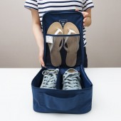 旅行收纳袋整理包  旅游 行李箱防水带网格鞋包鞋盒 塑胶商标