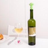 创意食品级硅胶保鲜酒瓶塞 酒杯识别扣 识别器 红酒塞套装 RB253
