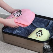 旅行行李箱收纳包套装便携衣物整理收纳袋出差旅游卡通企鹅抽绳束口袋50个装（中号）