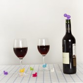 家用创意炫彩小人酒杯标记做记号识别器酒瓶塞红酒塞子真空密封塞（6+1套装）RB235