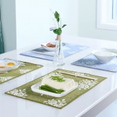 餐桌垫隔热垫北欧全棉亚麻布艺西餐垫家用防滑长方形碗垫杯垫餐垫（2个装）