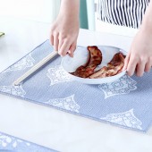 餐桌垫隔热垫北欧全棉亚麻布艺西餐垫家用防滑长方形碗垫杯垫餐垫（2个装）
