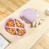 干果盘塑料过年客厅家用创意水果盘分格果盘带盖糖果盘零食糖果盒（香蕉款）6114
