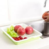 水果盘家用洗菜盆塑料双层沥水篮果蔬盘客厅水果盘淘菜洗菜盆果盘