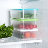 保鲜盒塑料透明食品盒子长方形可叠加密封储物盒保鲜碗冰箱收纳盒