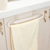 毛巾架免打孔卫生间浴室门后置物挂架子厨房环形门背式晾晒抹布沥水架