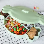 创意糖果盒家用客厅干果盘塑料分格坚果糖果零食盘糖果密封带盖干果盒869