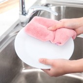 擦手巾挂式加厚吸水不易沾油不掉毛厨房小毛巾洗碗布清洁抹布百洁布
