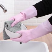 家务清洁手套女薄款防水耐用型家用手套加厚款洗衣服乳胶胶皮手套（S码）XSJ-500