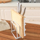 刀架厨房用品多功能菜板砧板架刀具铁艺菜板插刀一体收纳架置物架