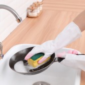 清洁家务薄款防水胶皮手套家用厨房洗衣洗碗耐用双色胶皮手套P-320 L