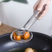 厨房不锈钢漏勺夹油捞油炸食品漏油勺捞豆腐粉筛过滤网食品油夹子