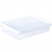 透明塑料长方形保鲜盒密封罐食品收纳盒可叠加冰箱冷藏密封储物盒子（中号）