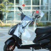 摩托车挡风板电瓶三轮车通用挡雨板电动车透明前挡水胶加厚挡风膜（无包边款）