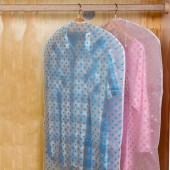 加厚衣服防尘罩衣罩防水透明挂衣袋衣服收纳塑料袋挂式衣物防尘袋  可水洗（圆点款大号）