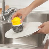 带柄钢丝球刷厨房清洁用品清洁球刷子洗碗刷锅卡通造型锅刷家用去油污刷
