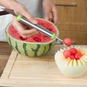 不锈钢厨房两用水果挖球器分割器西瓜挖球创意勺子切果工具水果刀