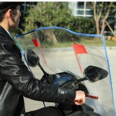 摩托车挡风板电瓶三轮车通用挡雨板电动车透明前挡水胶加厚挡风膜（包边款）混装