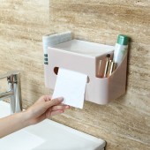 手纸盒卫生间厕所凸字斜坡免打孔家用纸巾盒卷纸筒抽纸厕纸盒卫生纸置物架