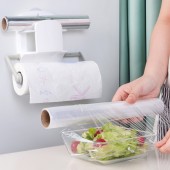 厨房置物架可伸缩冰箱挂架免打孔无痕贴多层铝箔纸巾保鲜膜收纳架