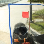 摩托车挡风板电瓶三轮车通用挡雨板电动车透明前挡水胶加厚挡风膜（包边款）混装