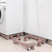 洗衣机底座通用不锈钢置物架滚筒专用垫高架子防水防潮冰箱脚架（四单轮款）