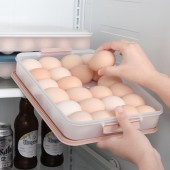 冰箱鸡蛋收纳盒厨房分格塑料鸡蛋架托家用卡扣带盖式鸡蛋收纳保鲜盒（24格）