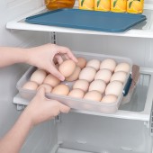 冰箱鸡蛋收纳盒厨房分格塑料鸡蛋架托家用卡扣带盖式鸡蛋收纳保鲜盒（24格）