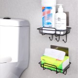 无痕挂钩肥皂架卫生间壁挂式镂空肥皂盒沥水架厨房用品铁艺置物架
