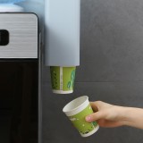 带盖单筒取杯器壁挂式一次性杯子架家用饮水机卡扣式放纸杯置物架（单筒升级款）