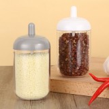 居家厨房味精调料瓶家用带盖调料盒带盖奶瓶状透明调料罐盐罐 （350ml）