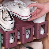 可调节双层鞋托家用一体式鞋子收纳架宿舍省空间简易收纳鞋架（pp深色系）