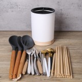 厨房用餐具收纳桶筷子勺子收纳架沥水架家用三格式可拆卸筷笼架（圆形）