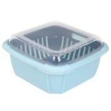 洗菜篮子沥水篮厨房冰箱带盖密封水果蔬菜双层塑料家用收纳保鲜盒