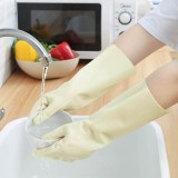 丁腈洗碗手套女植绒型家用防水耐用厨房多功能清洁手套刷碗洗碗洗衣服塑胶橡胶手套 （常规款）