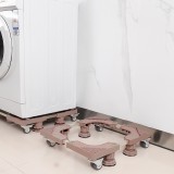 洗衣机底座通用不锈钢置物架滚筒专用垫高架子防水防潮冰箱脚架（四双轮款）