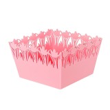 糖果色方形花边收纳盒 桌面整理盒 杂物收纳盒
