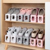 省空间一体式鞋托鞋柜置物架鞋子收纳架可拆卸塑料双层可调节鞋架（ABS）
