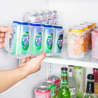 冰箱家用塑料整理箱抽屉式冷冻收纳盒子手提抽屉式易拉罐整理架饮料收纳盒