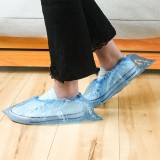 PE一次性鞋套加厚防尘防水耐磨一次性室内家用鞋套学生雨天防滑鞋套（100只）
