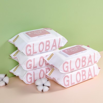 全球仓婴儿手口湿巾家用加厚宝宝清洁绵柔巾抽取式婴幼儿护理专用湿纸巾（80抽）
