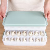 家用速冻水饺馄饨收纳盒冰箱鸡蛋保鲜盒密封盒多层托盘分格饺子盒（分格款）二层42格