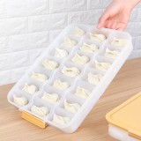 家用速冻水饺馄饨收纳盒冰箱鸡蛋保鲜盒密封盒多层托盘分格饺子盒（分格款）二层42格