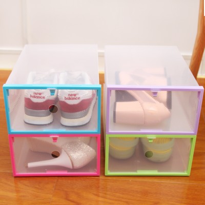 透明鞋盒PP片材质塑料筐收纳盒家用防尘塑料鞋盒组合简易鞋收纳神器