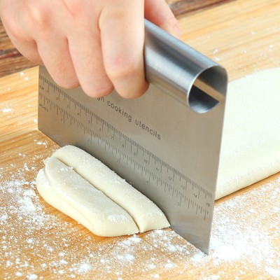 不锈钢切面刀具刮刀一体蛋糕奶油肠粉刮刀刮板刮片面团烘焙切割刀